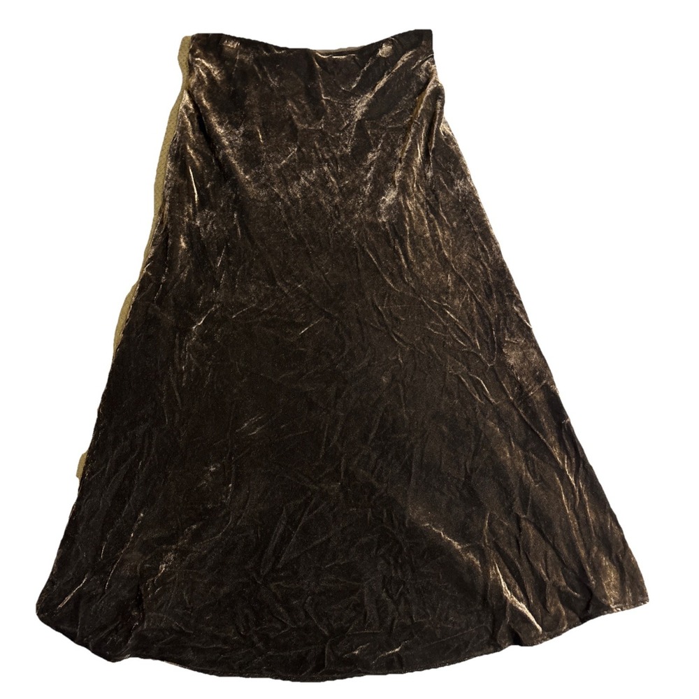 J.Crew Skirt Women Black Excellent Crushed Velvet Midi A-Line Size XS